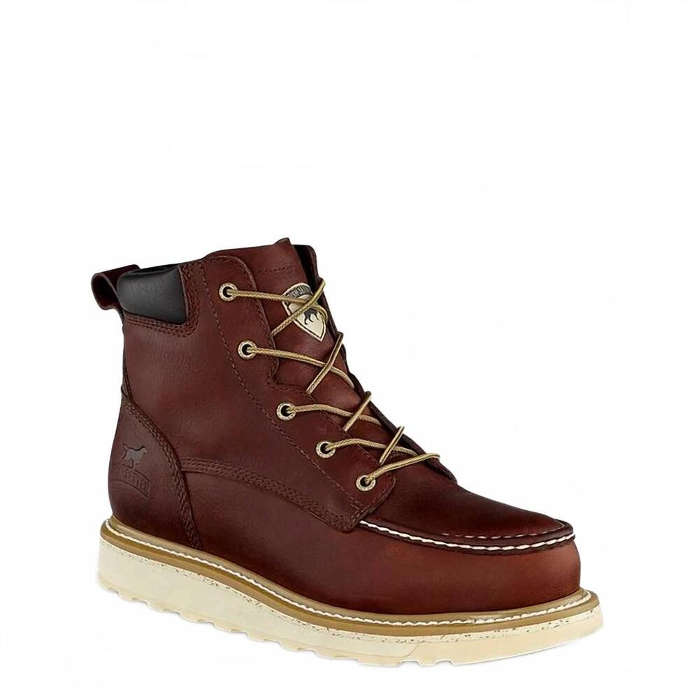 NEW IRISH SETTER BOOTS men's ashby medium 6-inch leather soft toe boots in brown